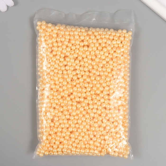 Набор бусин Набор бусин "Жемчуг" d 6 мм, 250 гр, бежевый