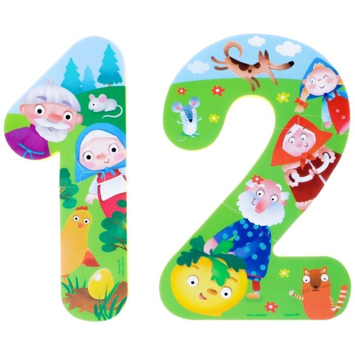 Мягкий пазл для малышей &laquo;Учим цифры: Сказки&raquo;, 5 пазлов, Крошка Я