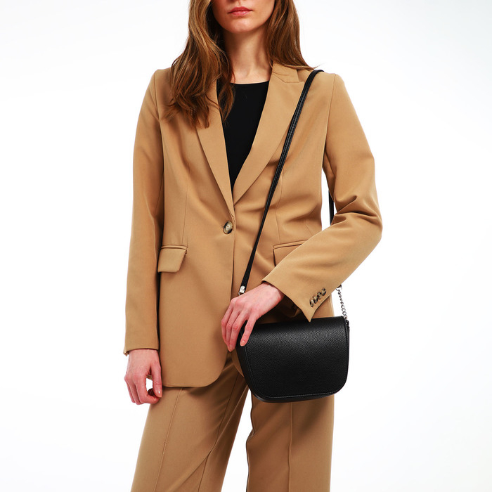 Cумка женская TEXTURA, мессенджер, маленький размер, цвет чёрный