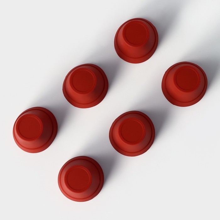 Набор форм для выпечки Доляна &laquo;Цветочные горшочки&raquo;, силикон, 7&times;5,5 см, 6 шт, цвет красный