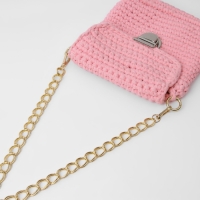 Цепочка для сумки, с карабинами, металлическая, двойная, 19 &times; 14 мм, 60 см, цвет золотой