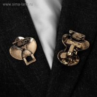 Зажим для кардигана &laquo;Лепесток&raquo;, цвет белый в чернёном золоте