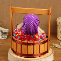 Оберег - домовой "Семен в бочке", h = 23 см, d = 19, микс