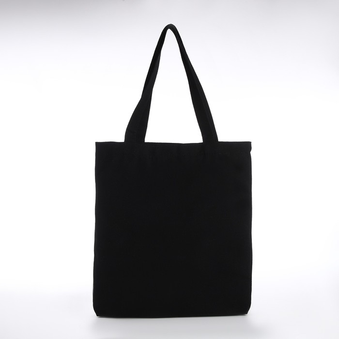 Шопер без застёжки, из текстиля, цвет чёрный/белый Шопер без застёжки, из текстиля, цвет чёрный/белый