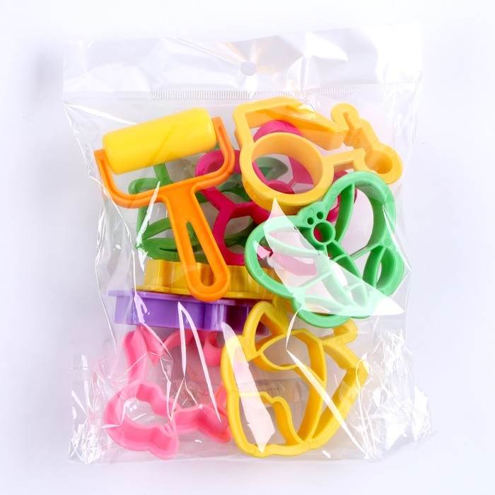 Формочки для лепки, набор 9 шт., валик, цвет МИКС