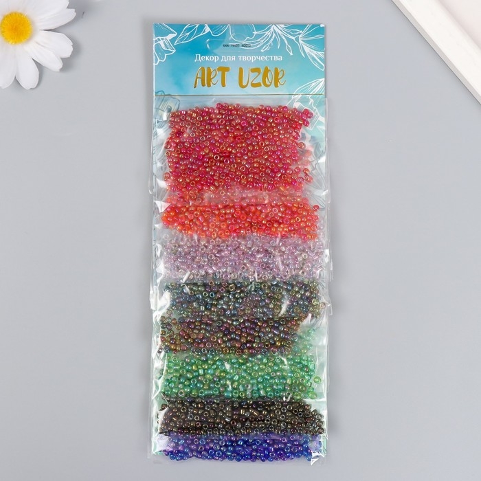 Бисер круглый Бисер круглый "Меланжевые цвета" 8 цветов х 10 грамм