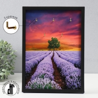 Ключница открытая "Лавандовое поле" 5 крючков, 23х32 см Ключница открытая "Лавандовое поле" 5 крючков, 23х32 см