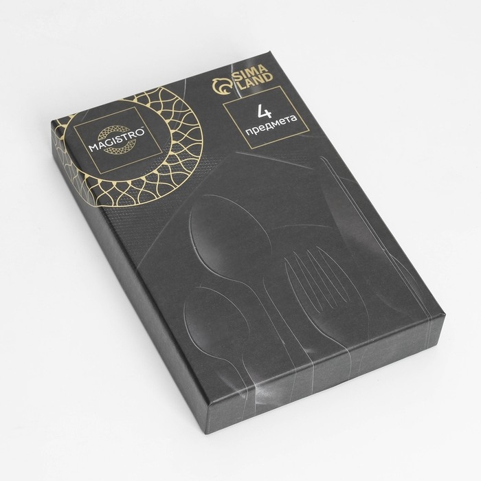 Столовые приборы из нержавеющей стали Magistro &laquo;Древо&raquo;, 4 предмета, цвет металла серебряный