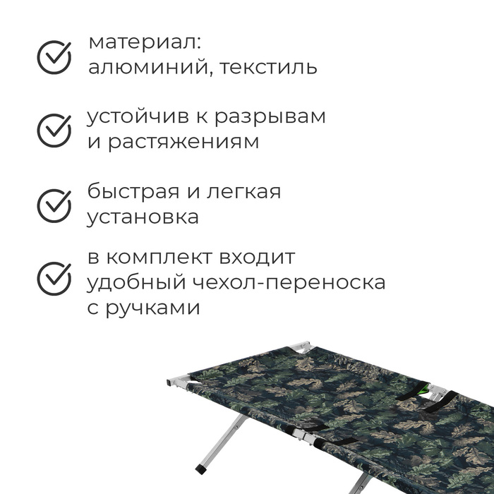 Раскладушка &laquo;Медведь&raquo;, 180 х 65 х 40 см, цвет МИКС