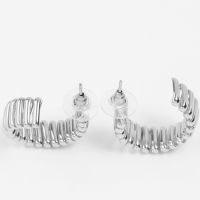 Серьги металл «Геометрия» дорожка акары, цвет серебро, d=3,3 см Серьги металл «Геометрия» дорожка акары, цвет серебро, d=3,3 см