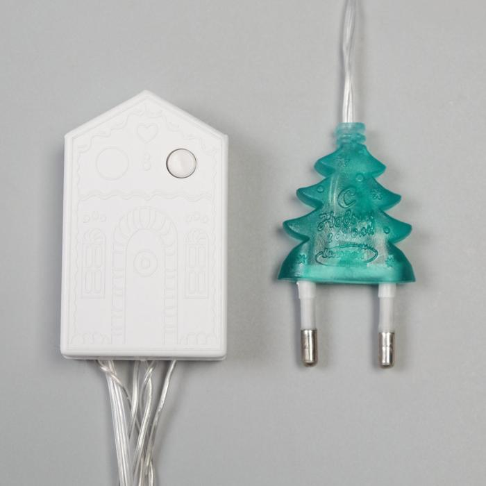 Гирлянда &laquo;Бахрома&raquo; 2.4 &times; 0.9 м с насадками &laquo;Сердце&raquo;, IP20, прозрачная нить, 186 LED, свечение мульти, 8 режимов, 220 В