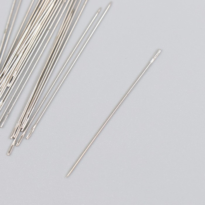 Иглы для бисера металл в пластиковой коробке набор 25 шт &Oslash; 0,6 мм