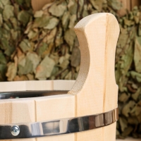 Шайка из липы, 3 л, круглая, нержавеющая вставка, "Добропаровъ" Шайка из липы, 3 л, круглая, нержавеющая вставка, "Добропаровъ"