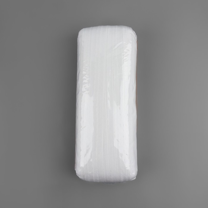 Шторная лента фиксированная сборка, матовая, 2,5 см, 80 &plusmn; 1 м, цвет белый