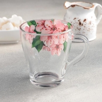 Кружка &laquo;Живая природа. Сакура&raquo;, стеклянная, 250 мл