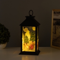 Светильник "Санта Клаус на санях" 3хААА черный 14х14х28,5см Светильник "Санта Клаус на санях" 3хААА черный 14х14х28,5см