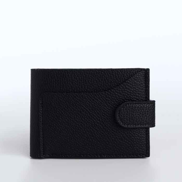 Портмоне мужское на кнопке, отдел для карт, монет, цвет чёрный Портмоне мужское на кнопке, отдел для карт, монет, цвет чёрный