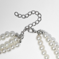 Колье &laquo;Жемчужные узел&raquo;, бусины №6, цвет молочный в серебре, 38 см