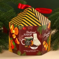 Подарочный набор &laquo;Верь в чудеса&raquo;: чай чёрный, вкус: глинтвейн, 50 г., кружка 300 мл., носки 36 - 39 размер