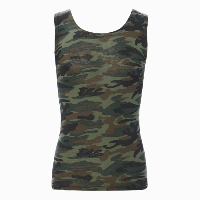 Майка мужская, цвет хаки/камуфляж, размер 48