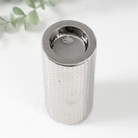 Подсвечник керамика на 1 свечу "Капли воды" d=4 см серебро 6,5х6,5х14,5 см Подсвечник керамика на 1 свечу "Капли воды" d=4 см серебро 6,5х6,5х14,5 см