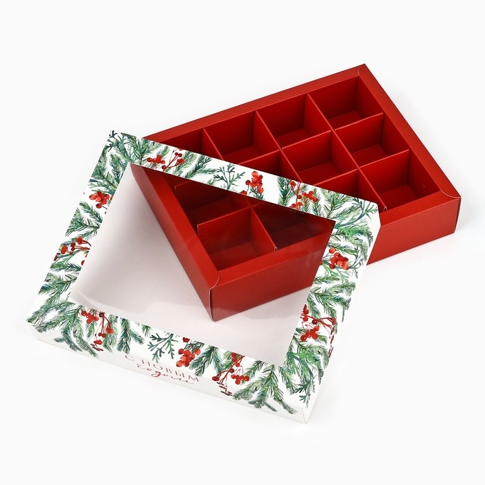 Коробка складная под 12 конфет «Новогодний аромат», 14.4 х 18.4 х 3.8 см, Новый год Коробка складная под 12 конфет «Новогодний аромат», 14.4 х 18.4 х 3.8 см, Новый год