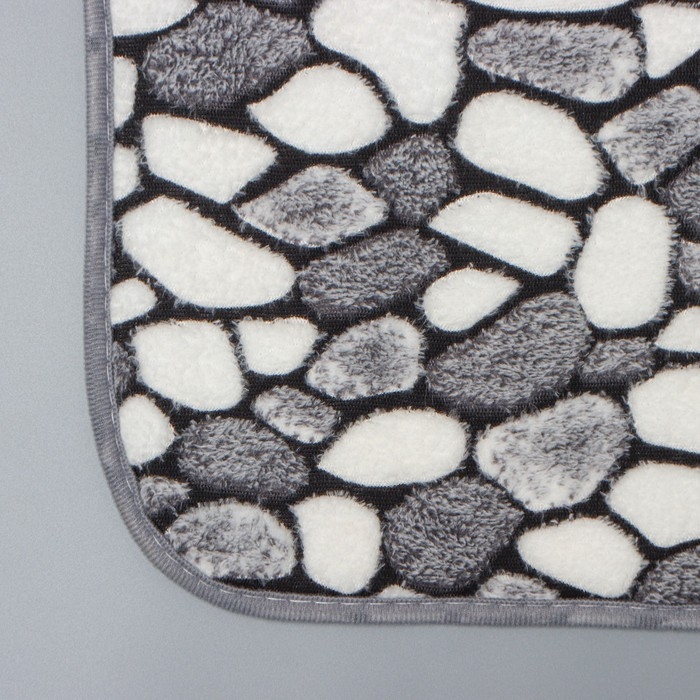 Набор ковриков для ванной и туалета Доляна &laquo;Галька&raquo;, 2 шт, 40&times;49 см, 50&times;80 см