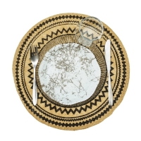 Салфетка сервировочная на стол Доляна &laquo;Африка&raquo;, 38&times;38 см, цвет чёрный