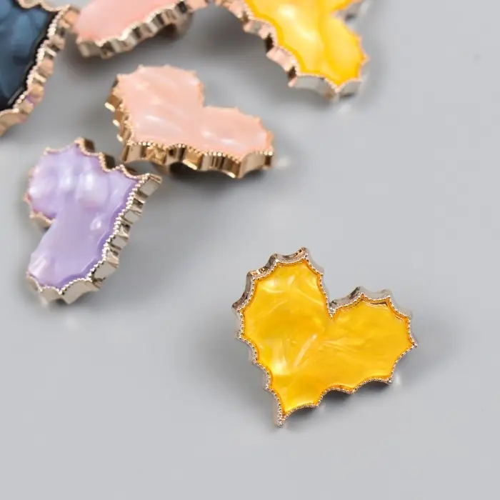 Пуговица декоративная &laquo;Арт Узор. Каменное сердце&raquo;, пластик, 2.5&times;2.9&times;1 см, МИКС