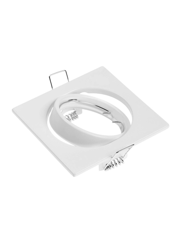Светильник встраиваемый поворотный, под лампу MR16, квадрат, металл, белый