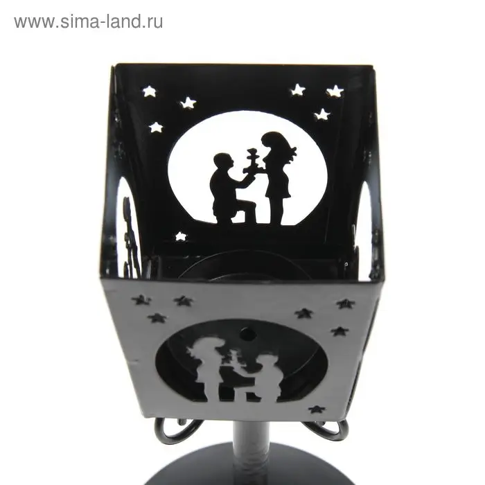 Подсвечник металл 1 свеча "Предложение" черный 24х9х9 см