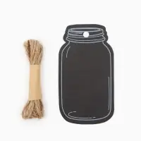 Меловой ценник-бирка &laquo;Банка&raquo; набор 10 шт., на верёвке, 9&times;5 см, цвет чёрный