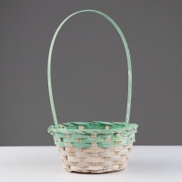Корзина плетеная 19&times;9/34 см, зелёный, бамбук