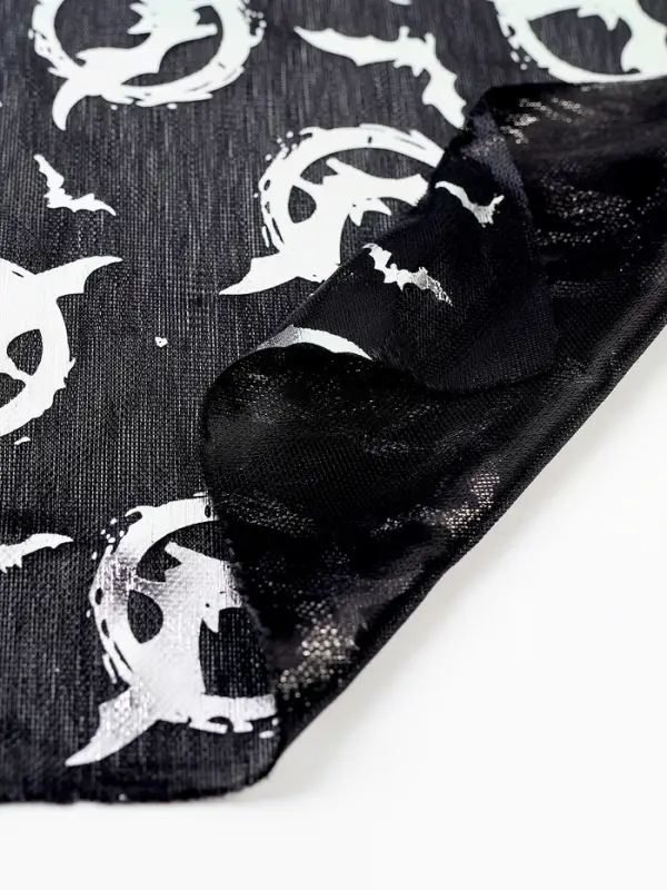 Скатерть на хеллоуин &laquo;Летучие мыши&raquo;, серебро, 200 х 140