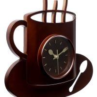 Часы настенные интерьерные для кухни &laquo;Чашка&raquo;, плавный ход, 29&times;30 см, d-10.5 см, коричневые