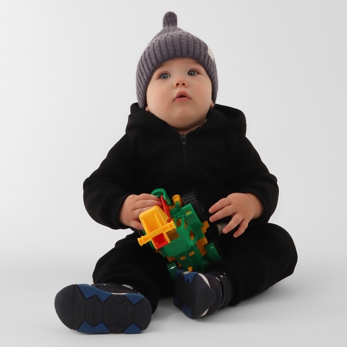 Костюм: толстовка и брюки Крошка, Я BASIC LINE, рост 86-92 см, черный