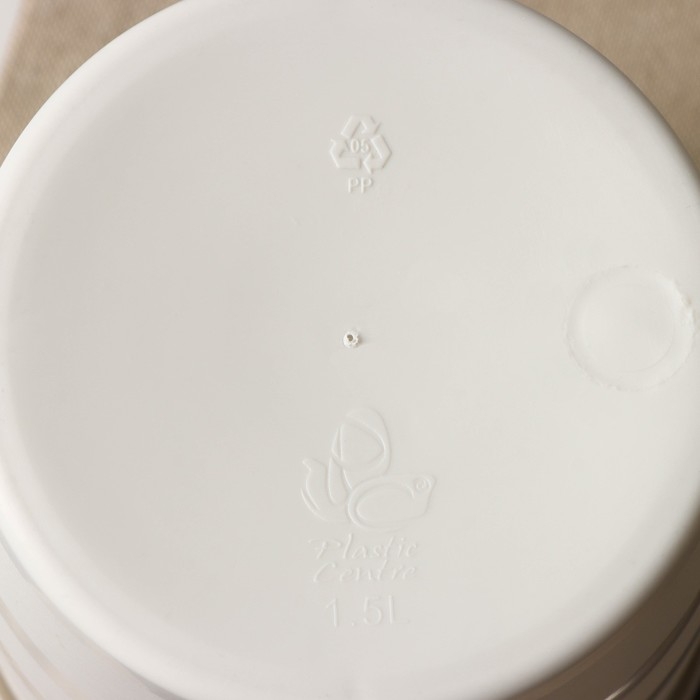 Контейнер для мусора Rambai, 1,5 л, d=14,5 см, h=21 см, круглый, светло-серый