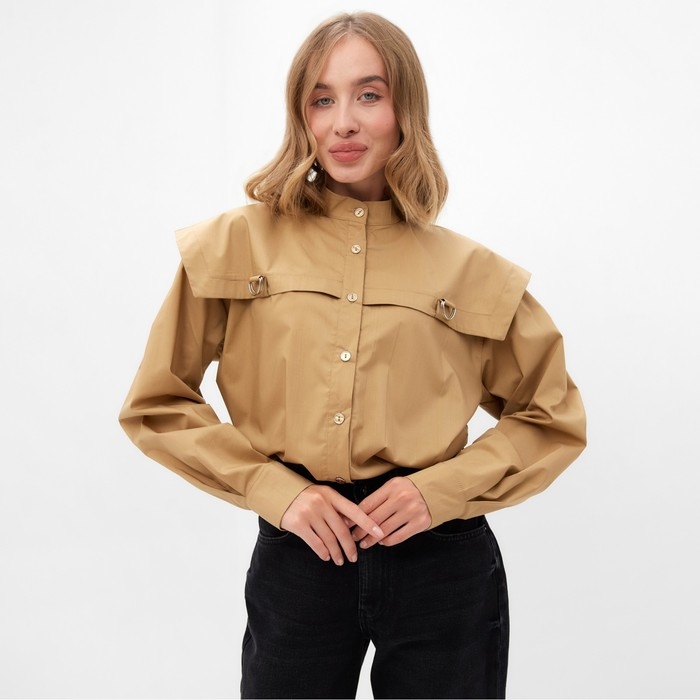 Блузка женская MINAKU: Casual Collection цвет бежевый, р-р 50 Блузка женская MINAKU: Casual Collection цвет бежевый, р-р 50