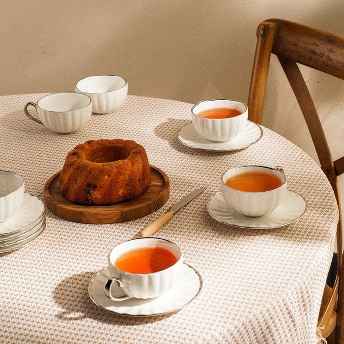 Чайный сервиз SL Home &laquo;Гарда&raquo;, 12 предметов: 6 чашек 200 мл, 6 блюдец d=15 см, цвет белый