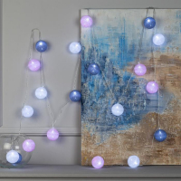 Гирлянда «Нить» 5 м с насадками «Клубки серо-розовые», IP20, прозрачная нить, 20 LED, свечение белое, 220 В Гирлянда «Нить» 5 м с насадками «Клубки серо-розовые», IP20, прозрачная нить, 20 LED, свечение белое, 220 В