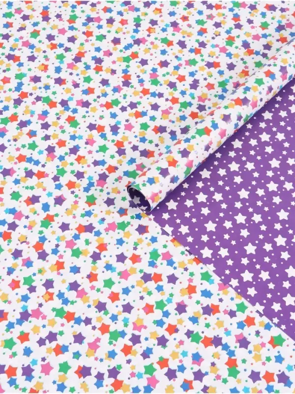 Бумага упаковочная глянцевая двухсторонняя &laquo;Звёзды&raquo;, 70 &times; 100 см