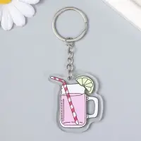 Брелок акрил "Лимонад в кружке/стакане" МИКС 4,5х4,7 см