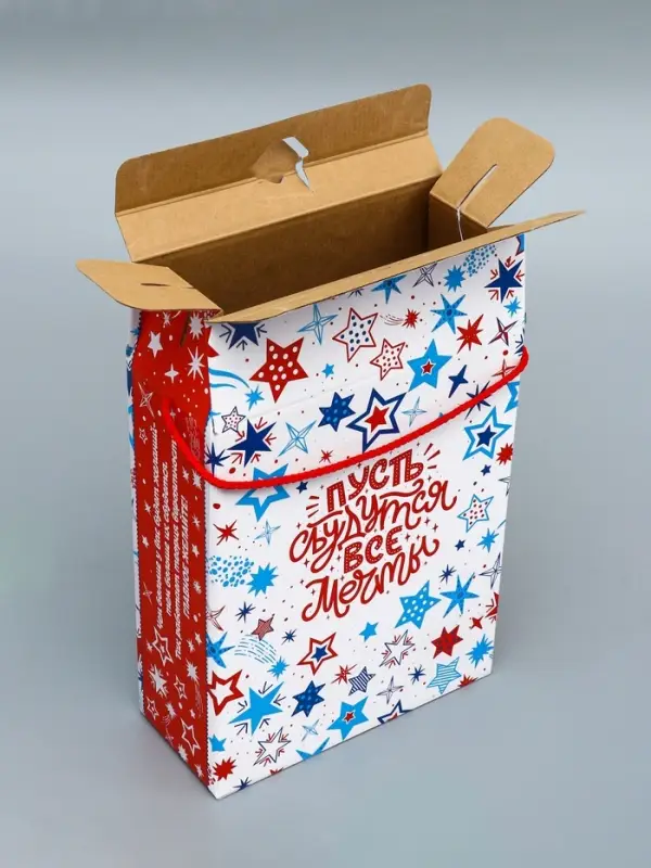 Коробка подарочная новогодняя &laquo;Звездная сумка&raquo; 22.5&times;34&times;10 см
