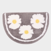 Коврик Доляна Daisies, 40&times;60 см, микрофибра, серый