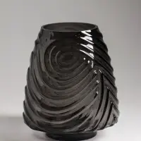 Ваза стекло настольная "Флер" 19,5х16 см, серый