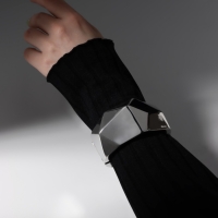 Браслет металл &laquo;Манжета&raquo; углы, цвет серебро