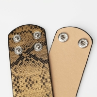 Браслет кожа &laquo;Сафари&raquo; питон, широкий, цвет чёрно-золотой, 23,5 см