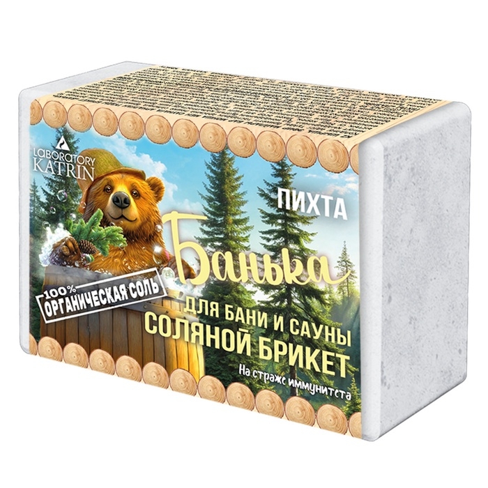 Соляной брикет для бани Соляной брикет для бани "Банька" пихта, 500 г