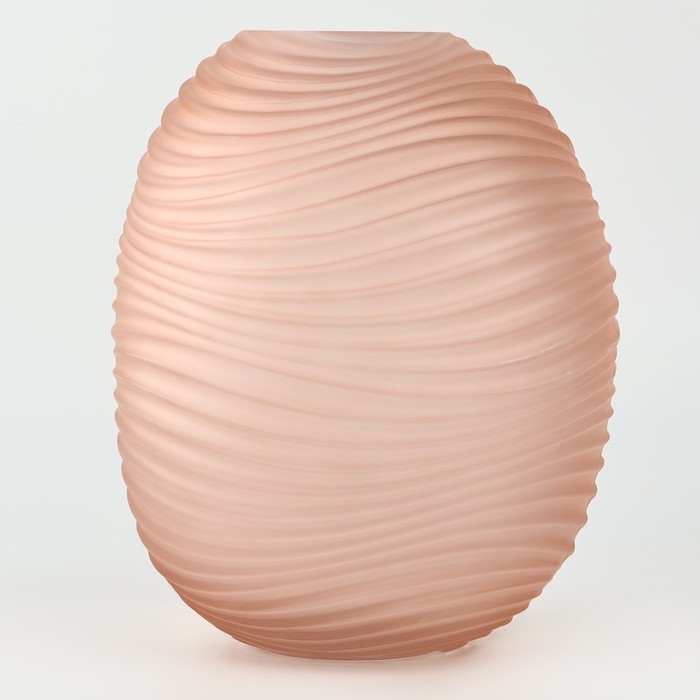 Ваза для цветов &laquo;Аура&raquo; из бежевого стекла 20&times;17&times;17 см