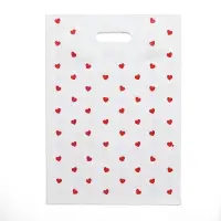 Пакет полиэтиленовый с вырубной усиленной ручкой, &laquo;Сердечки&raquo; 30&times;40 см, 50 мкм
